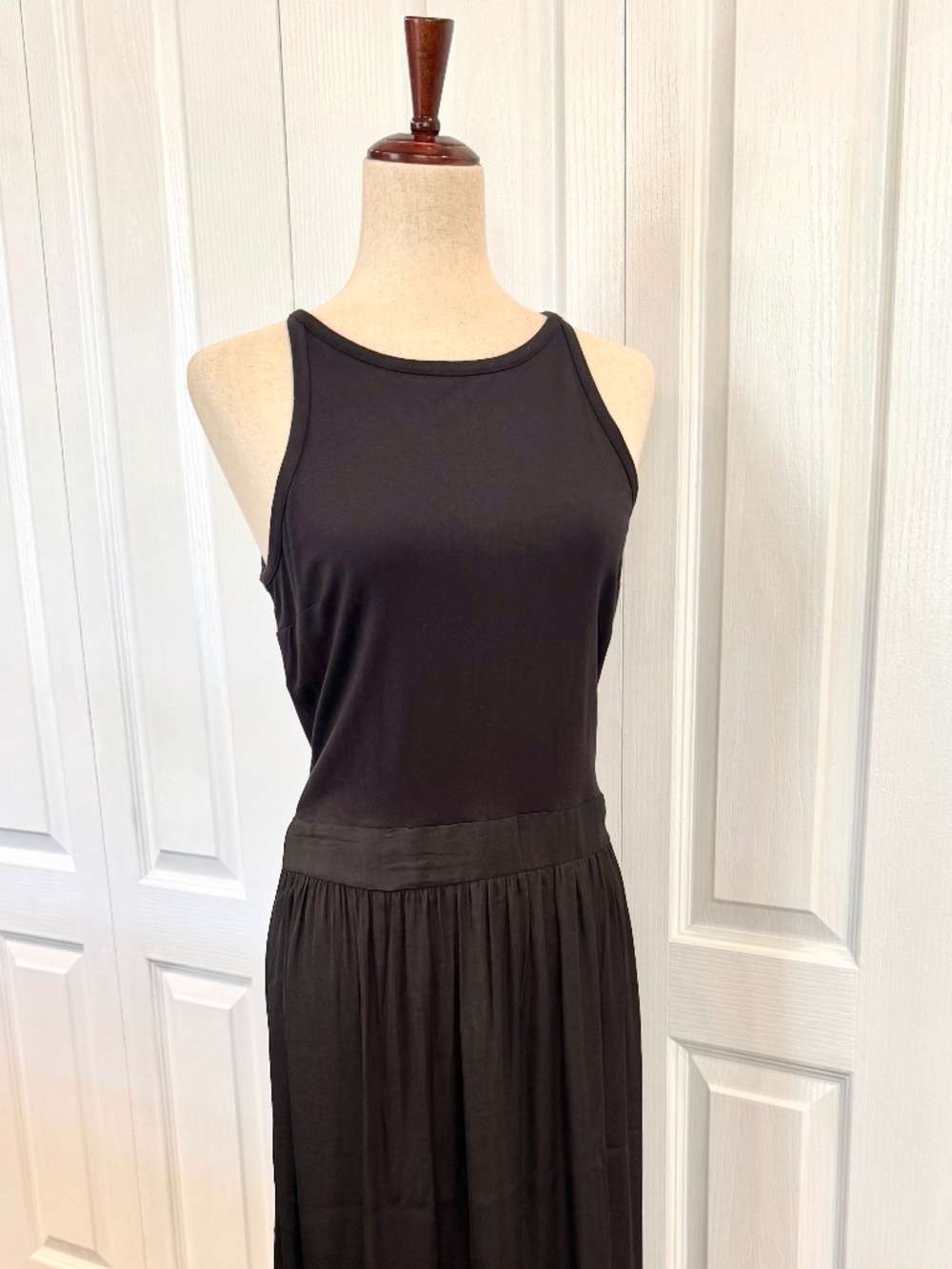 NWOT Women's Size 10 Black Midi by Ann Taylor Loft Sleeveless Tank Dress, Swing